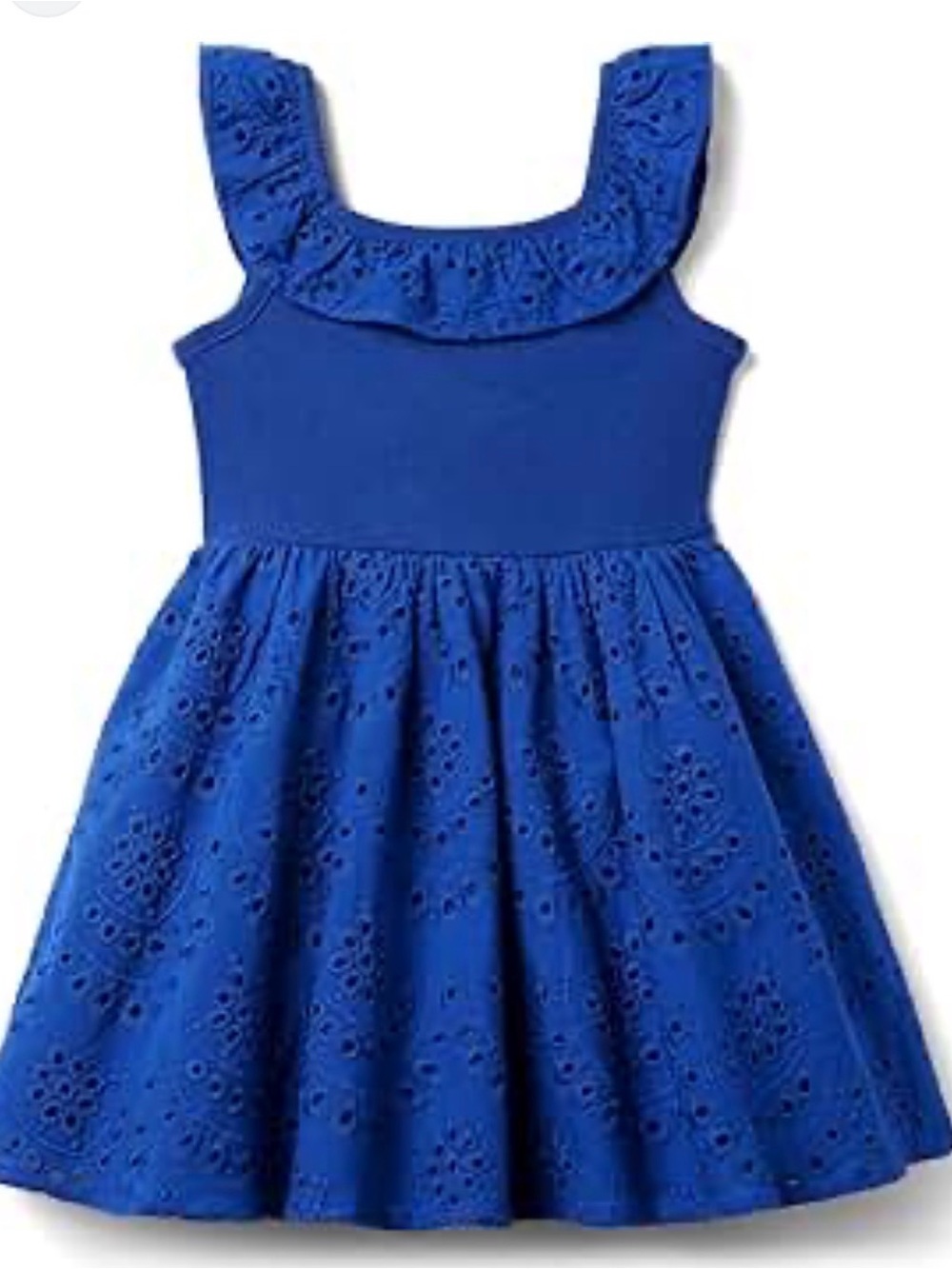Janie and Jack Royal Blue floral Eyelet Ruffle Sundress